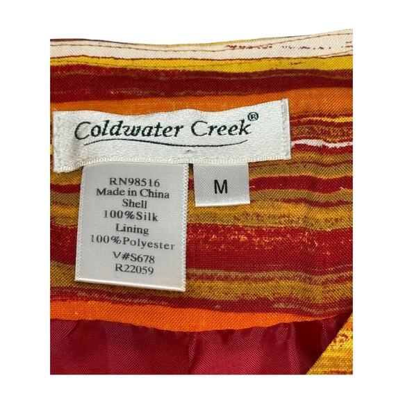 Coldwater Creek Blazer Jacket Women's Medium Multicolor Striped 100% Silk Lined - Picture 2 of 6